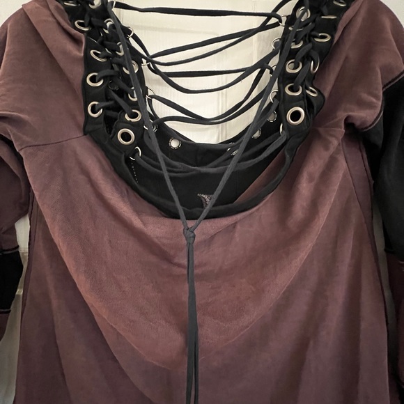 Super cool Rocker lace up tunic mini dress with gromments - Picture 5 of 6